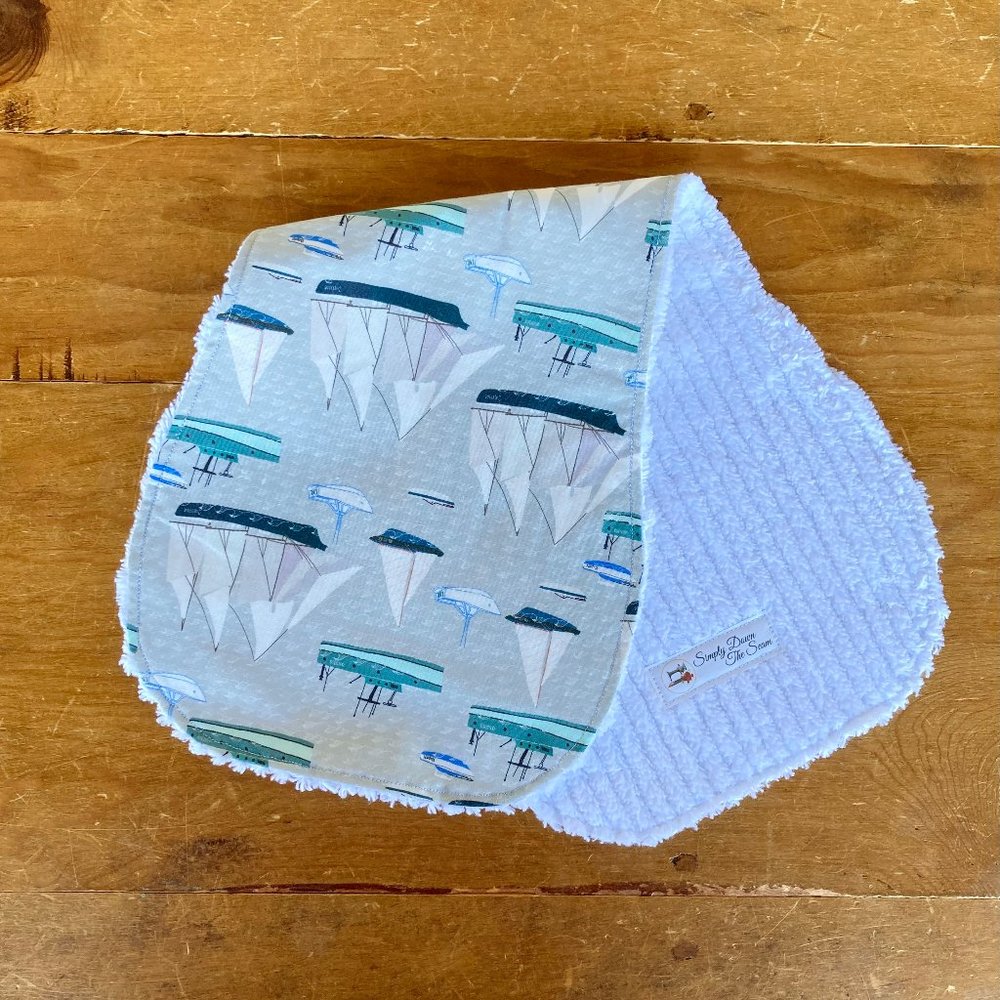 Brand new never used handmade baby boy burp cloths, soft and absorbent burp rags - Picture 6 of 10